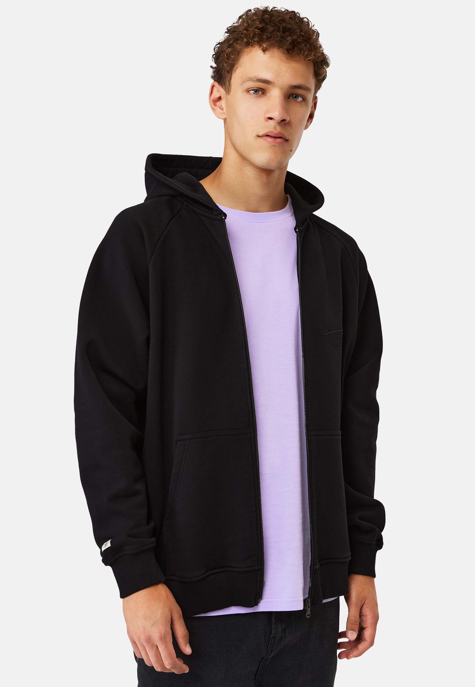 Looose Fit Raglan Zip Hooded