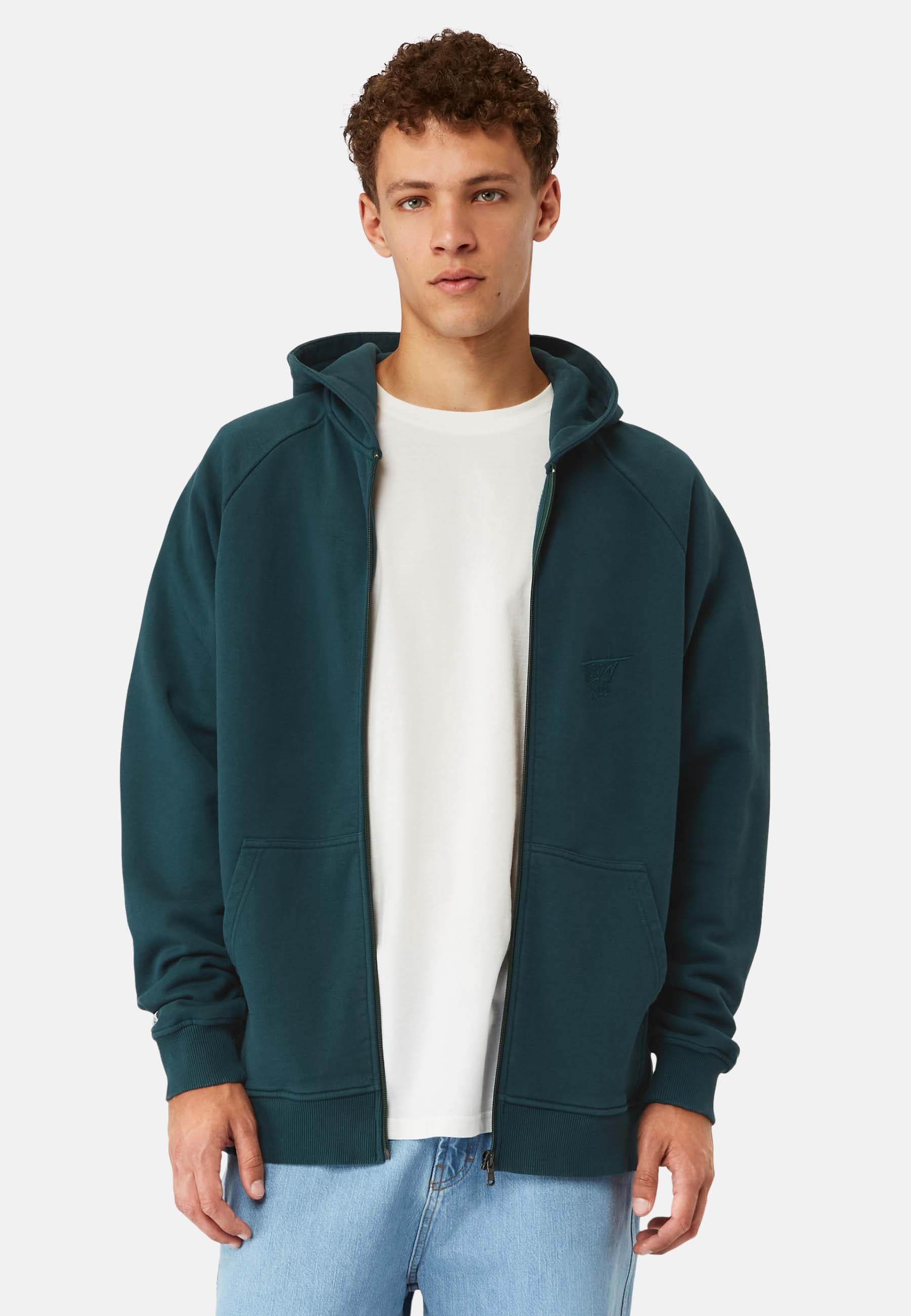 Looose Fit Raglan Zip Hooded
