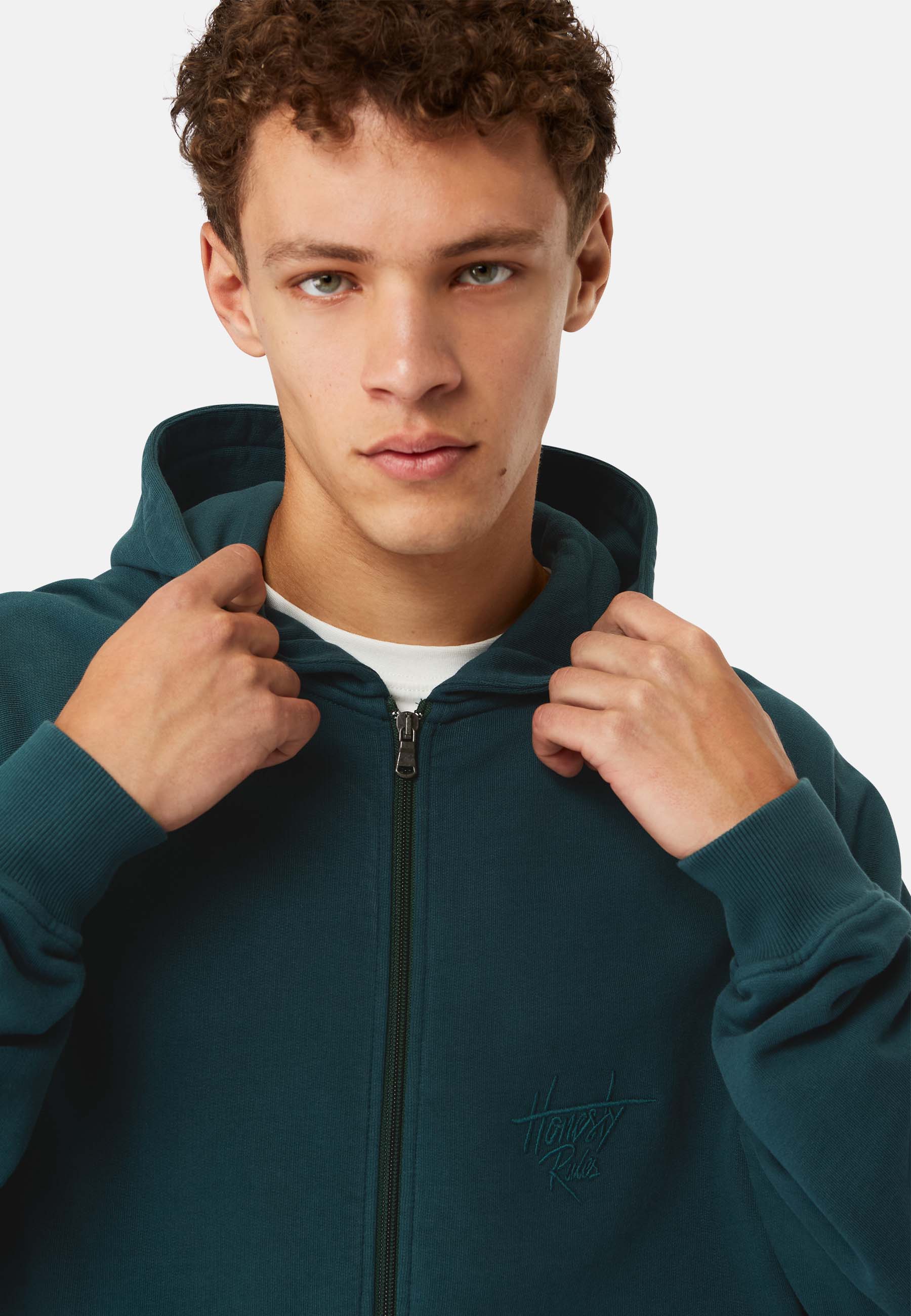 Looose Fit Raglan Zip Hooded