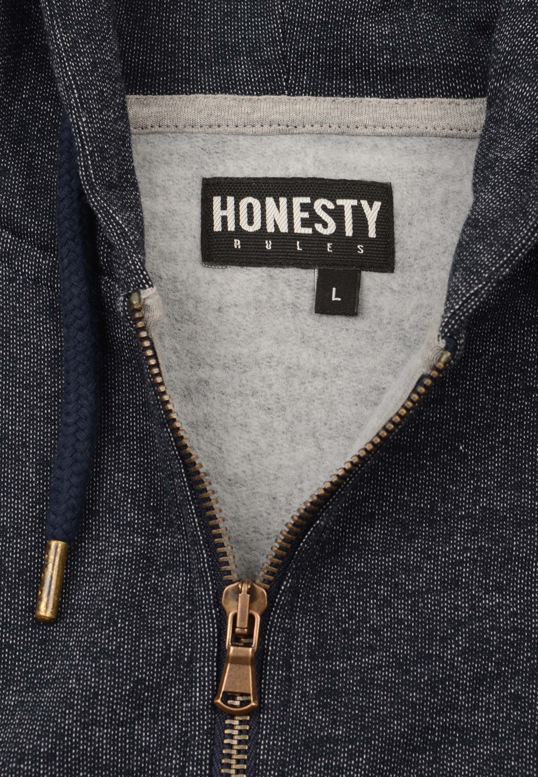 Denim Zip Hooded Sweat