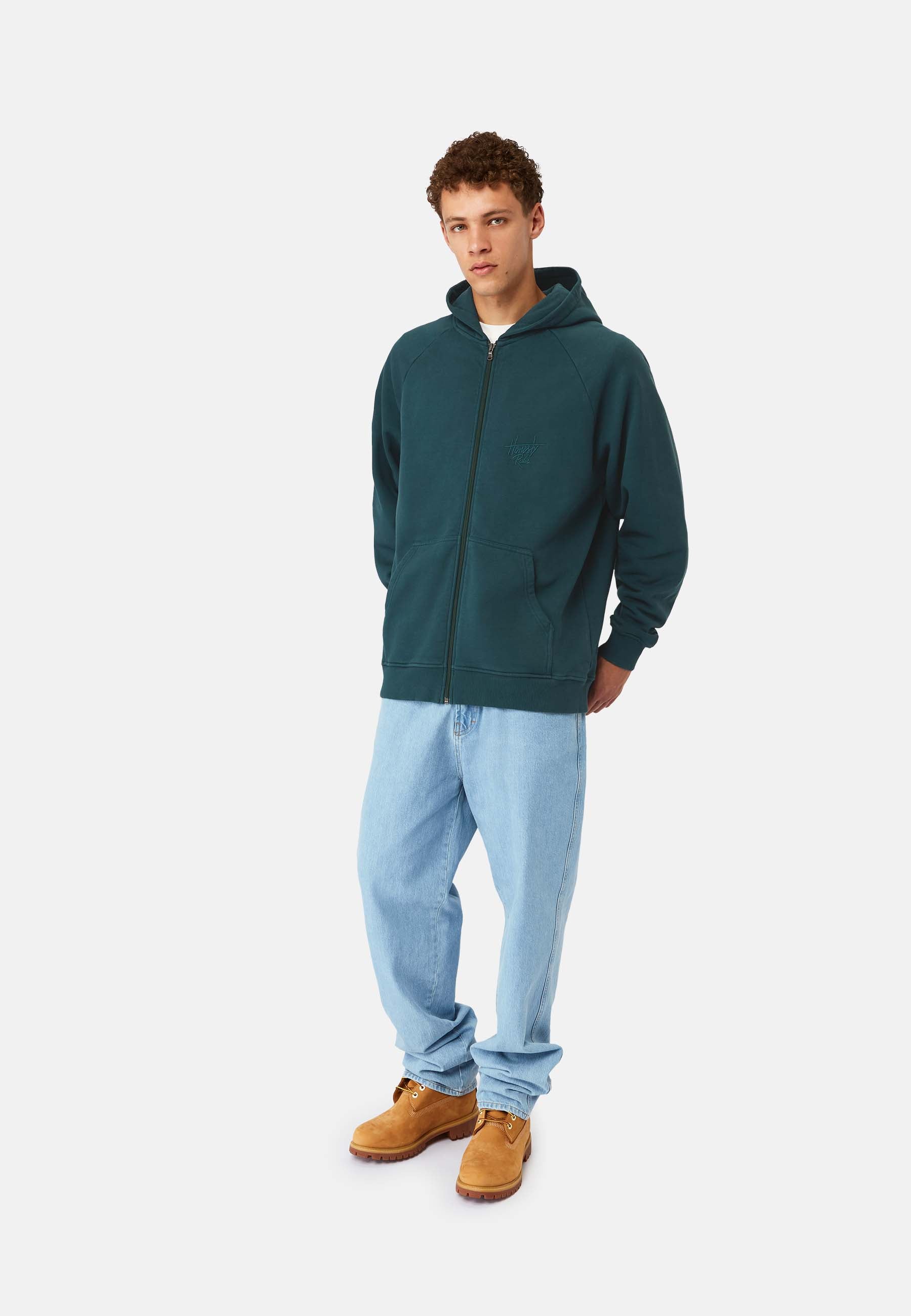 Looose Fit Raglan Zip Hooded
