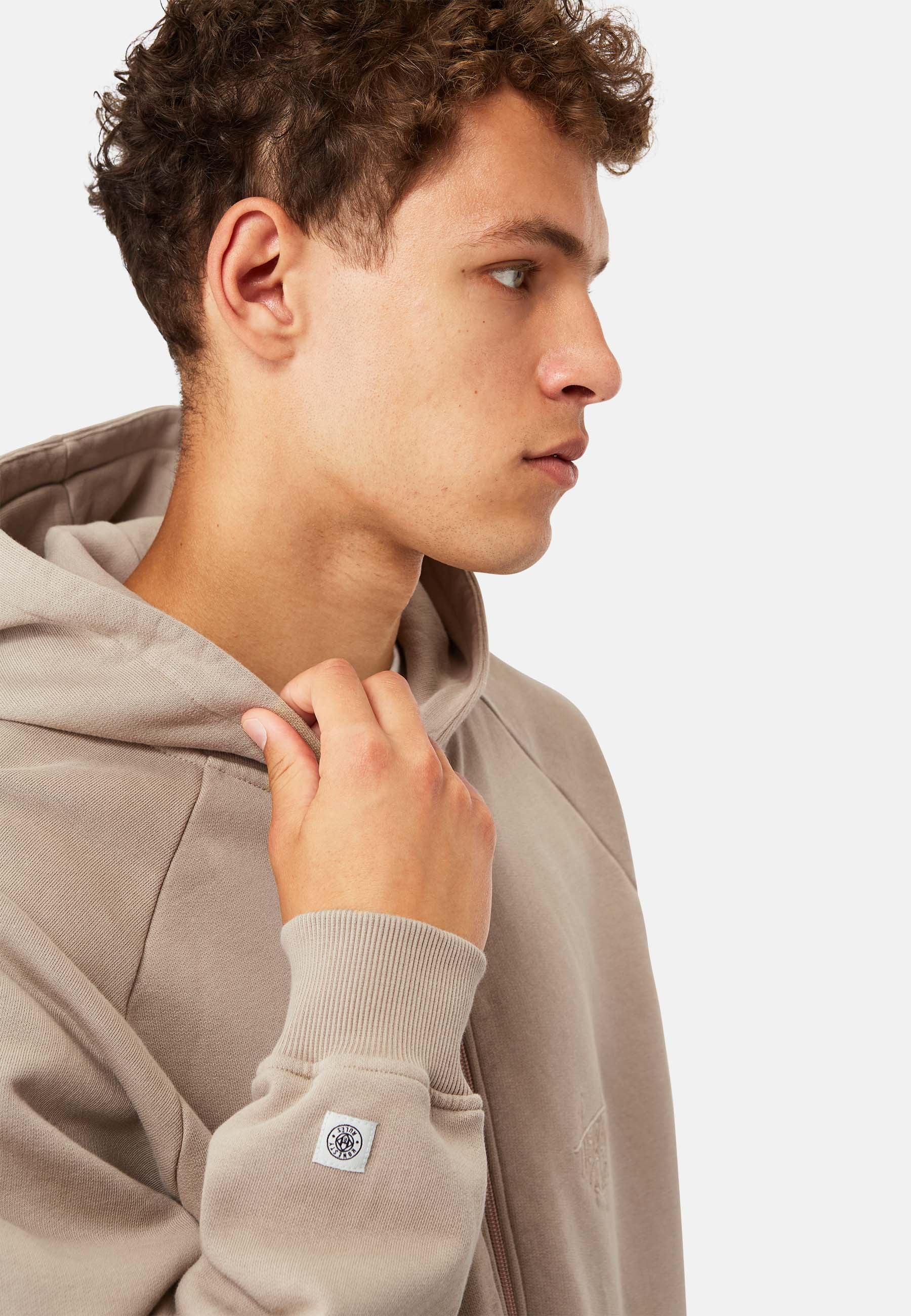 Looose Fit Raglan Zip Hooded