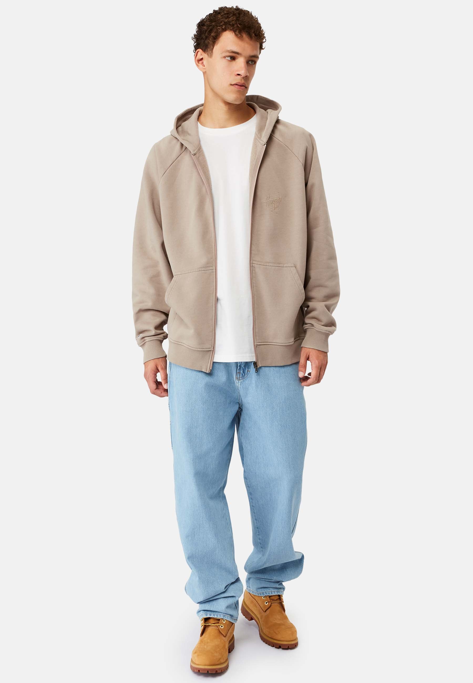 Looose Fit Raglan Zip Hooded