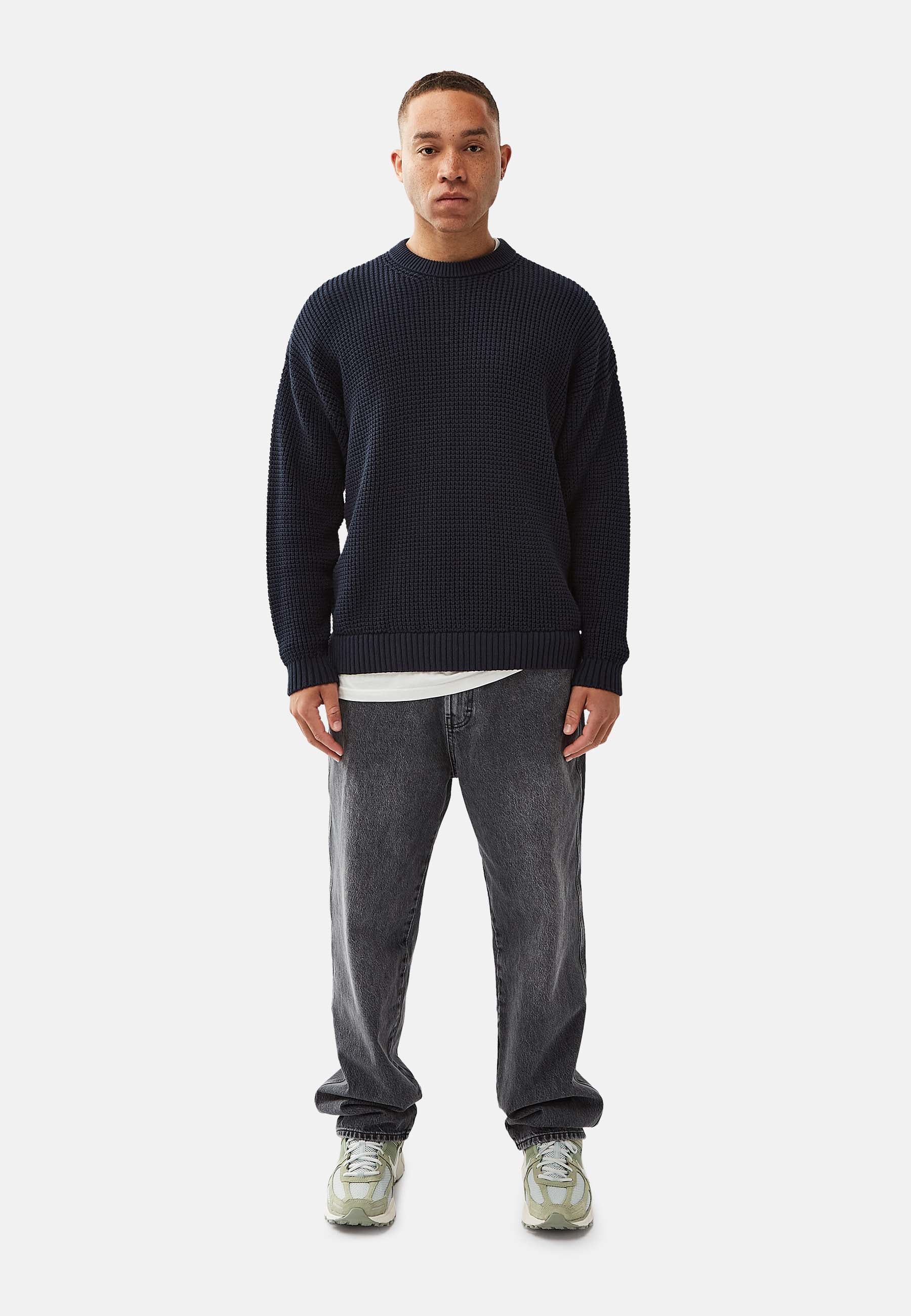 Boxy Waffle Knitter Pullover